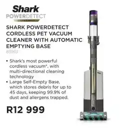 Hirsch's Shark POWERDETECT CORDLESS PET VACUUM CLEANER WITH AUTOMATIC EMPTYING BASE offer