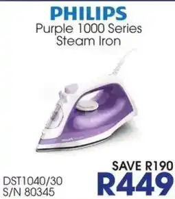 Hirsch's PHILIPS Purple 1000 Series Steam Iron offer
