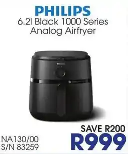 Hirsch's PHILIPS 6.2l Black 1000 Series Analog Airfryer offer