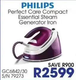 Hirsch's PHILIPS Perfect Care Compact Essential Steam Generator Iron offer