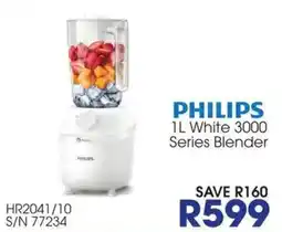 Hirsch's PHILIPS 1L White 3000 Series Blender offer