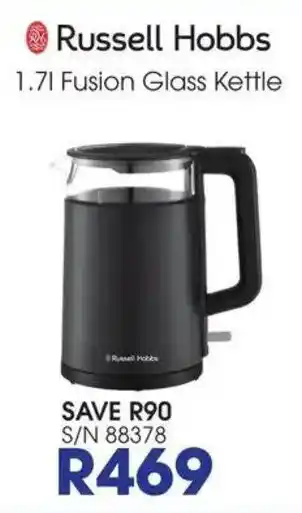 Hirsch's Russell Hobbs 1.7l Fusion Glass Kettle offer
