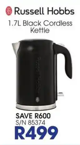 Hirsch's Russell Hobbs 1.7L Black Cordless Kettle offer