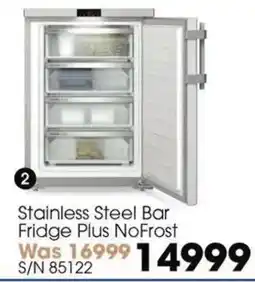 Hirsch's Stainless Steel Bar Fridge Plus NoFrost offer