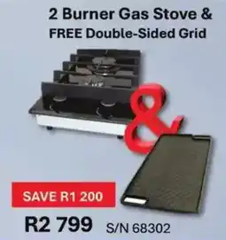 Hirsch's 2 Burner Gas Stove & FREE Double-Sided Grid offer