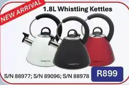 Hirsch's 1.8L Whistling Kettles Snappy Chef offer