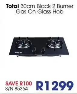 Hirsch's Totai 30cm Black 2 Burner Gas On Glass Hob offer