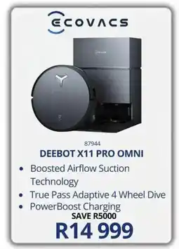 Hirsch's ECOVACS DEEBOT X11 PRO OMNI offer