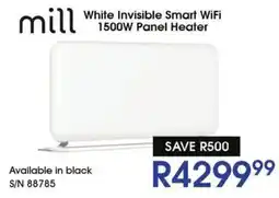 Hirsch's mill White Invisible Smart WiFi 1500W Panel Heater offer