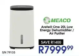 Hirsch's MEACO Arete® One 20L Low Energy Dehumidifier / Air Purifier offer