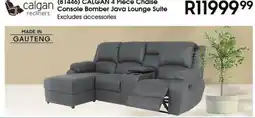 Hirsch's CALGAN 4 Piece Chaise Console Bomber Java Lounge Suite offer
