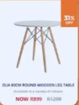 Decofurn ELIA 80CM ROUND WOODEN LEG TABLE offer