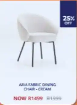Decofurn ARIA FABRIC DINING CHAIR - CREAM offer