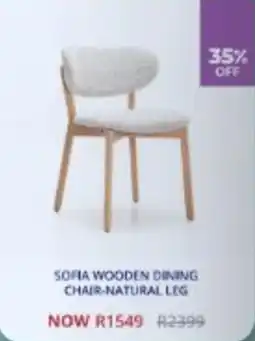 Decofurn SOFIA WOODEN DINING CHAIR-NATURAL LEG offer