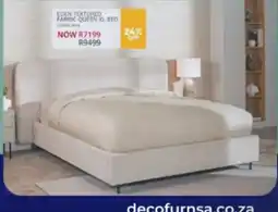 Decofurn EDEN TEXTURED FABRIC QUEEN XL BED offer