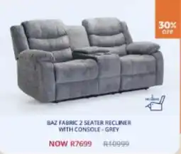 Decofurn BAZ FABRIC 2 SEATER RECLINER WITH CONSOLE - GREY offer