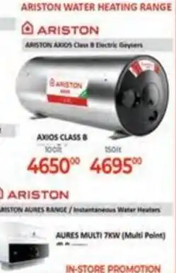 Easy Build ARISTON AXIOS Class B Electric Geysers offer