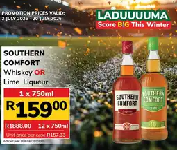 Jumbo Southern Comfort Whiskey or Lime Liqueur offer