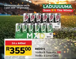 Jumbo REDDD'S Vodka & Guararana OR Vodka & Lime Cans offer