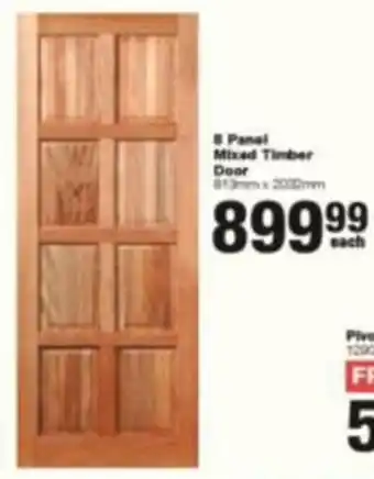 8 Panel Mixed Timber Door