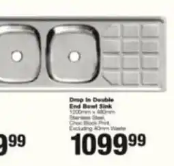 Build It Drop In Double End Bowl Sink offer