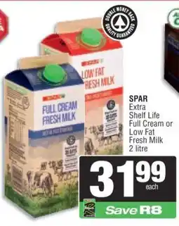 Spar SPAR Extra Shelf Life Full Cream or Low Fat Fresh Milk offer