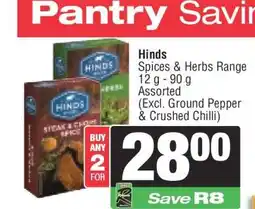 Spar Hinds Spices & Herbs Range offer