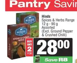 Spar Hinds Spices & Herbs Range offer