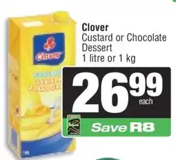 Spar Clover Custard or Chocolate Dessert offer