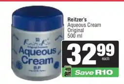 Spar Reitzer's Aqueous Cream Original 500 ml offer