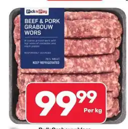 Pick n Pay Hypermarket Beef & Pork Grabouw Wors offer