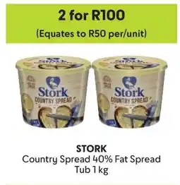 Makro Stork Country Spread 40% Fat Spread Tub 1 kg offer