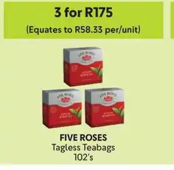 Makro FIVE ROSES Tagless Teabags 102's offer