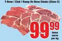 Boxer T-bone / club / rump on bone steaks (class c) offer