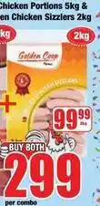 Boxer Chicken portions 5kg & chicken sizzlers 2kg offer