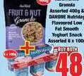 Boxer Danone - fruit & nut granola & nutriday flavoured low fat smooth yoghurt snack offer