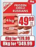 Boxer Mama's - frozen chilli russians offer