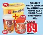 Boxer Fat spread tub & jam & peanut butter offer
