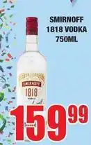 Boxer Smirnoff - 1818 vodka 750ml offer