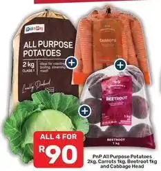 Pick n Pay Liquor Ideal - all purpose potatoes, carrots, beetroot and cabbage head offer