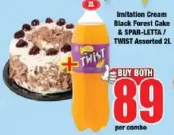 Boxer Imitation Cream Black Forest Cake & SPAR-LETTA / TWIST Assorted offer