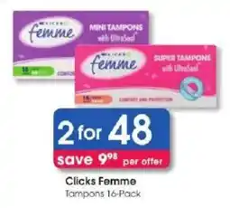 Clicks Clicks Femme Tampons offer