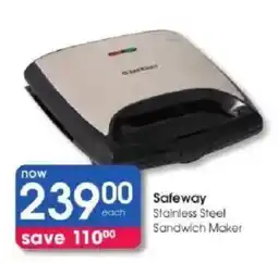 Clicks Safeway Stainless Steel Sandwich Maker offer