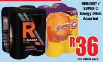 Boxer REBOOST / SUPER C Energy Drink Assorted offer