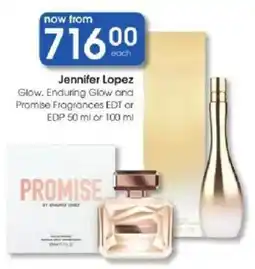 Clicks Jennifer Lopez Glow, Enduring Glow and Promise Fragrances offer