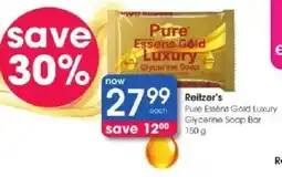 Clicks Reitzer's Pure Essens Gold Luxury Glycerine Soap Bar offer