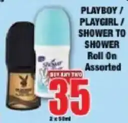 Boxer PLAYBOY / PLAYGIRL / SHOWER TO SHOWER Roll On Assorted offer