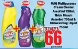 Boxer Maq Multipurpose Cream Cleaner Assorted, Thick Bleach Assorted & Dishwashing Liquid offer