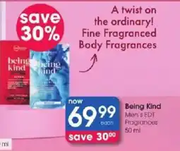 Clicks Being Kind Men's EDT Fragrances offer