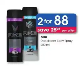 Clicks Axe Deodorant Body Spray offer